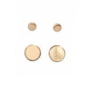 Rounded Flat Gold Stud Earrings